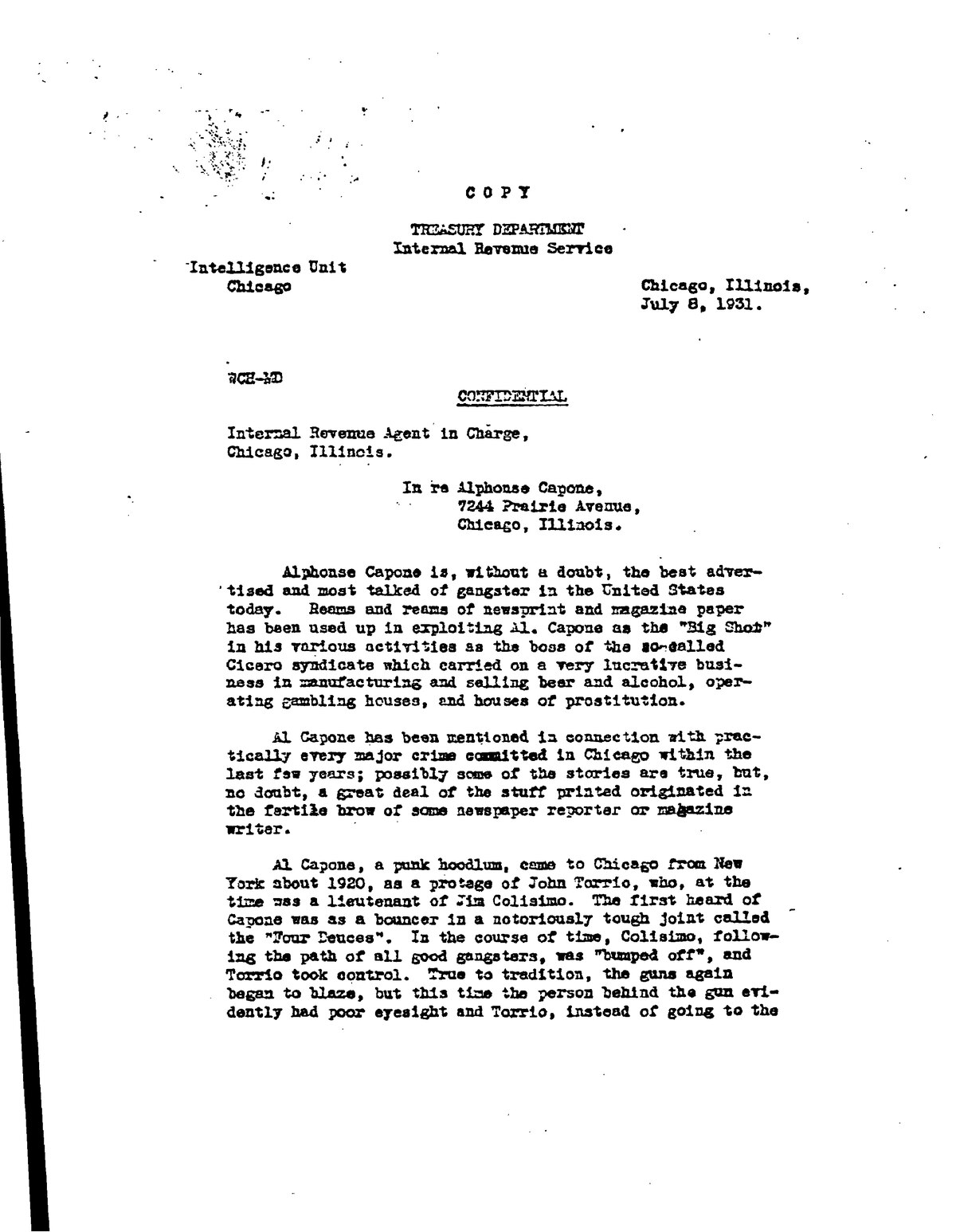OpenClaw AI Agent Craze Sweeps China as Authorities Move to Curb Security Risks — Letter from Hodgins, Westrich, Clagett to IRS Agent in Charge regarding Al Capone, 1931