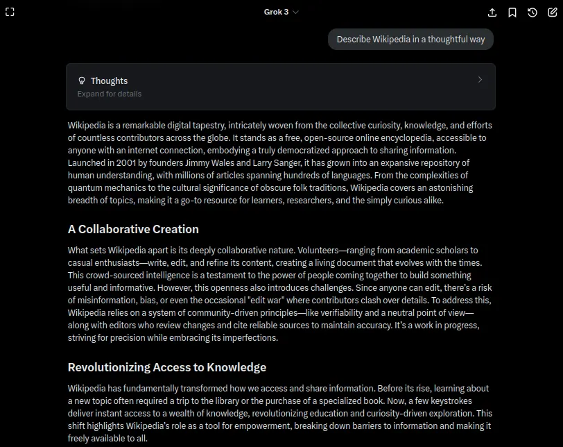 Grok Bot's 10 Features That Separate It From the AI Agent Pack — Grok chatbot example screenshot