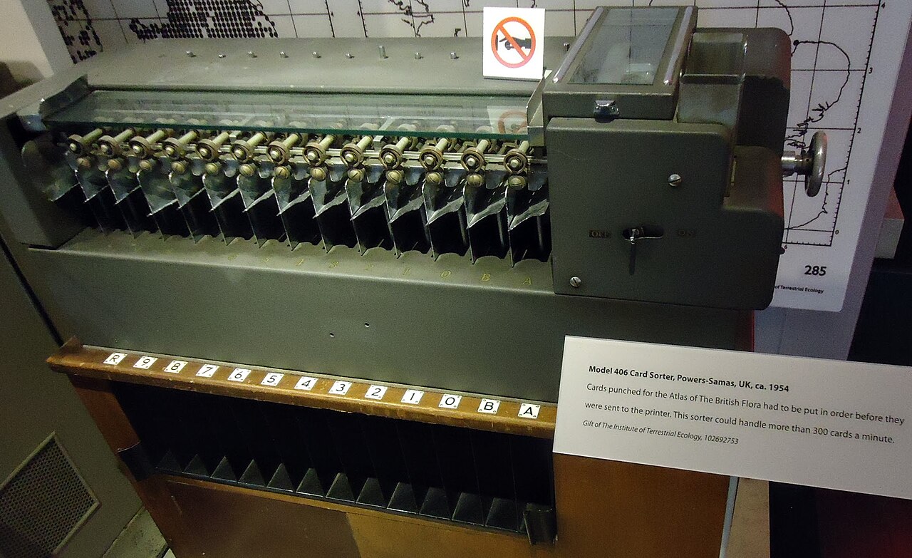 Local Gemma Model Powers Offline Accounts App for Family Bakery — Powers-Samas Model 406 Card Sorter at CHM
