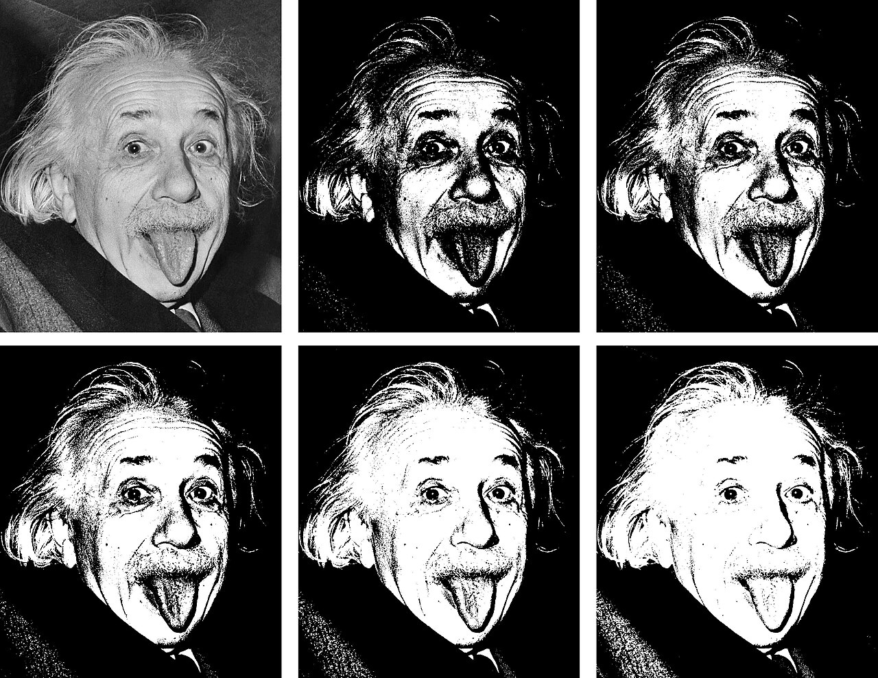 Stencil My Tattoo Defines Clear Output Contracts for AI Image Workflows — Albert Einstein sticks his tongue 1951 by Arthur Sasse derivative Photoshop levels - Stencil tutorial