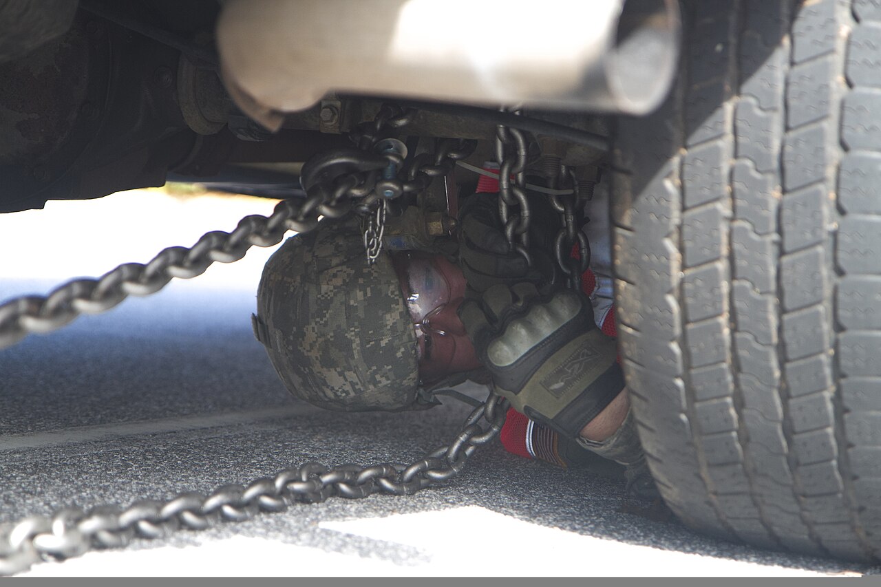 Skillkeel Ships Guard Hooks for Claude Code, Validated by 89 Unit Tests and Community Corpus — U.S. Army Spc. Joe Mabry, a wheeled vehicle mechanic with the 1055th Transportation Company, South Carolina Army National Guard, hooks up chains for towing a highway patrol vehicle Nov. 2, 2013, during Palmetto 131102-Z-DH163-070