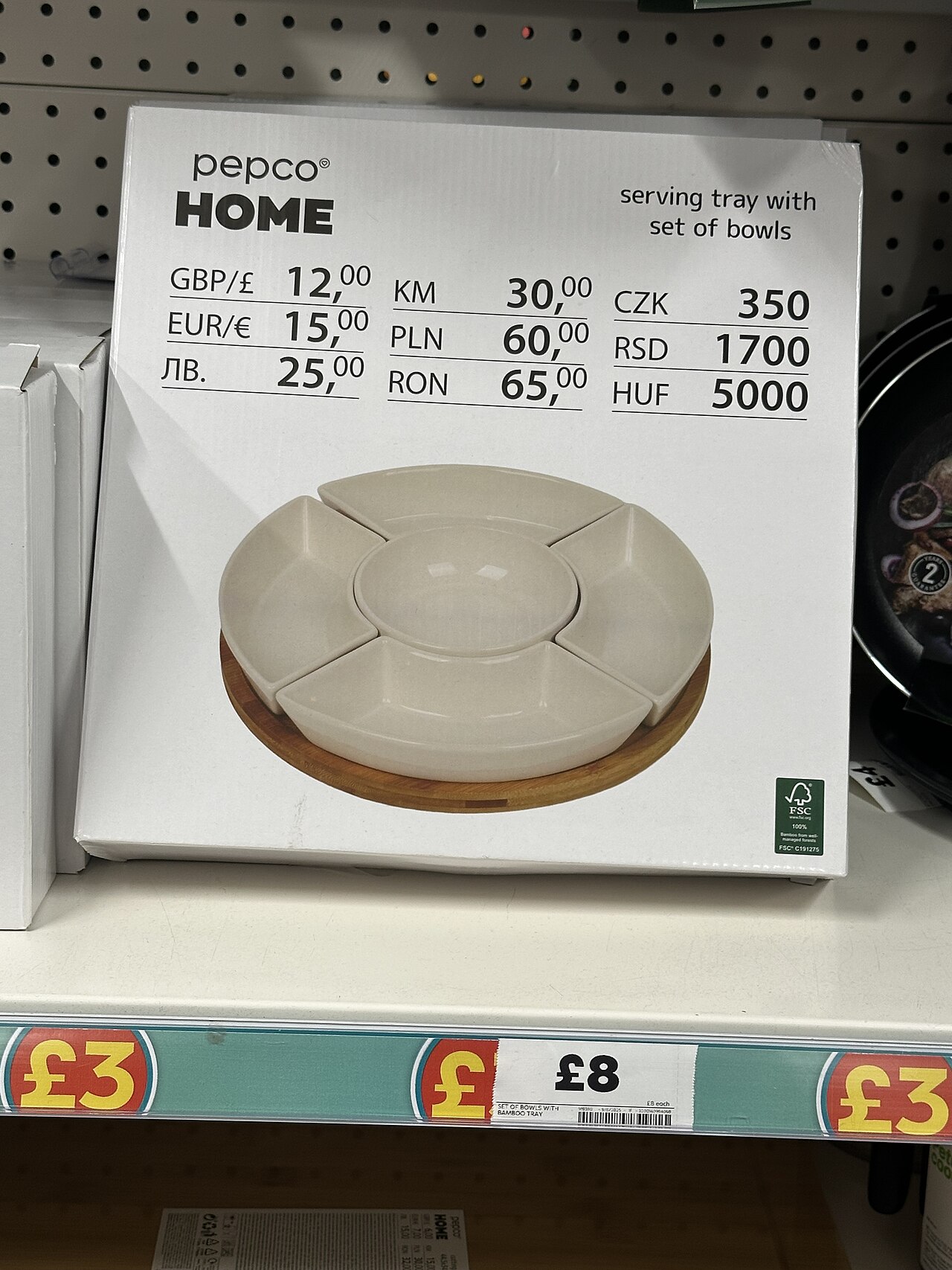 Retail Packaging as a Conversion Engine: A Builder’s Guide to Neuromarketing and Substrate Precision — Pepco Home serving tray with bowl set, retail packaging at Poundland Pentagon Shopping Centre, Chatham, Kent