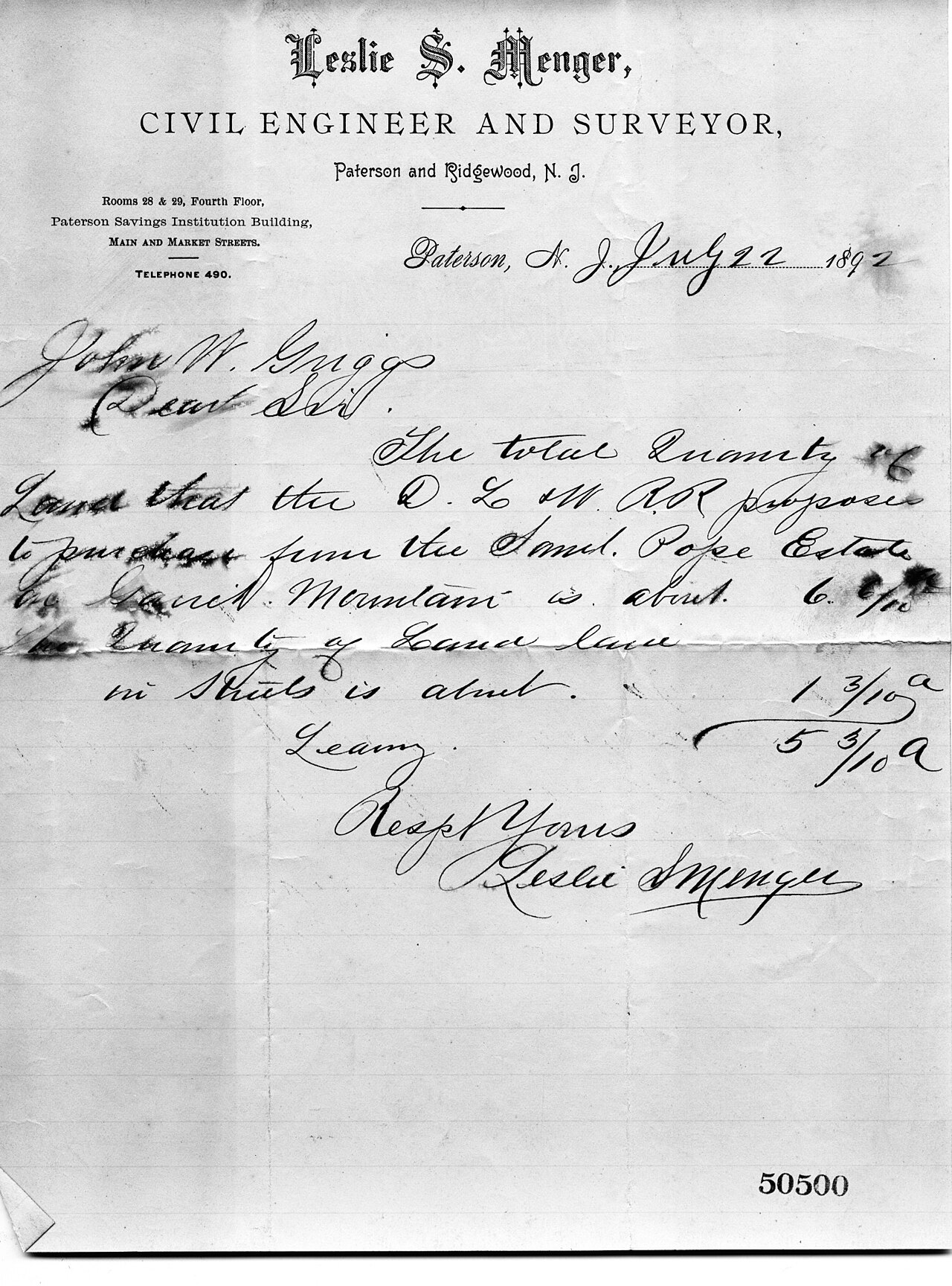 Delaware Proposes Legal Shield for AI-Run Companies — 50500.PA001--Leslie S. Menger-Quantity of land Delaware, Lackawanna & Western Railroad proposes to purchase from Samuel Pope (3258c3a6-15cb-4bfc-9d69-cd345514c27c)